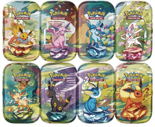 Prismatic Evolutions Mini Tin Full Art Set of 8 - PokemonTCGBoost